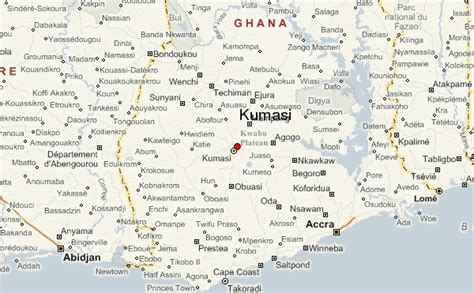 map of kumasi city ghana.